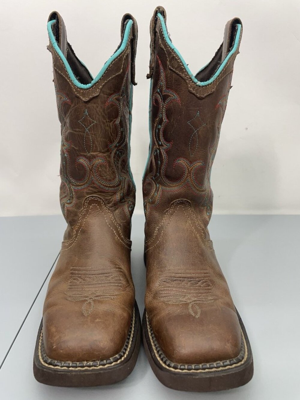 Justin Gypsy Raya Cowboy Boots Western Square Toe Distressed Brown Womens 7 - Picture 4 of 16